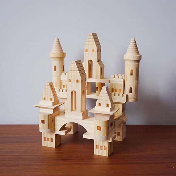Bộ đồ chơi lắp ghép lâu đài bằng gỗ
